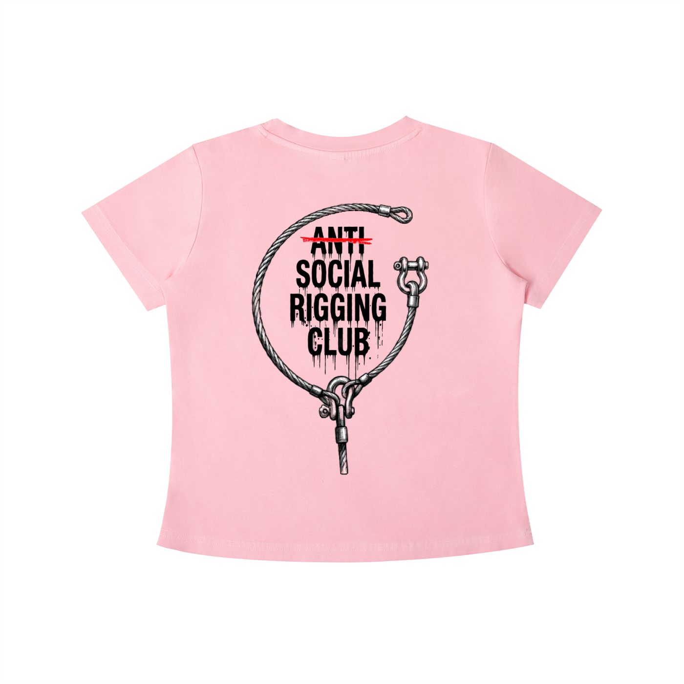 Womens Vintage Wash Anti Social Rigging club Slim Fit T-shirt