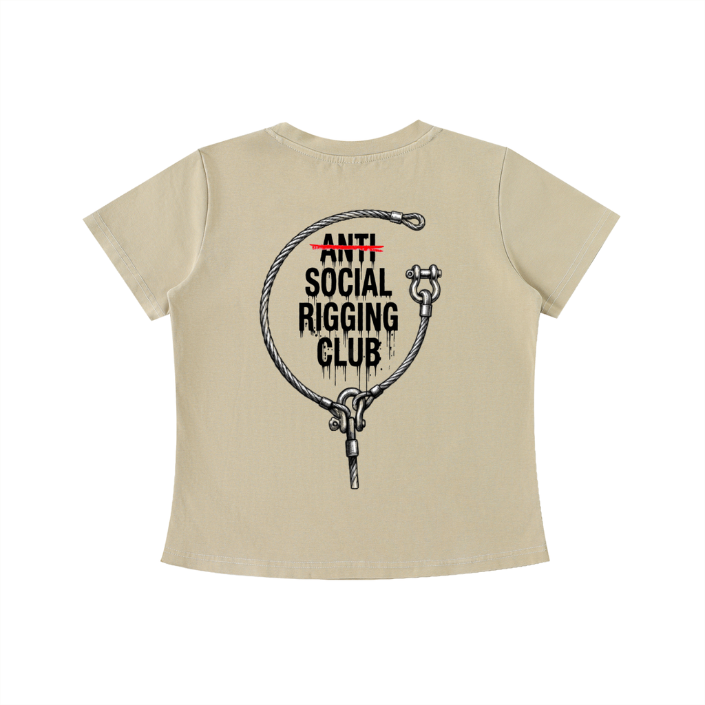 Womens Vintage Wash Anti Social Rigging club Slim Fit T-shirt