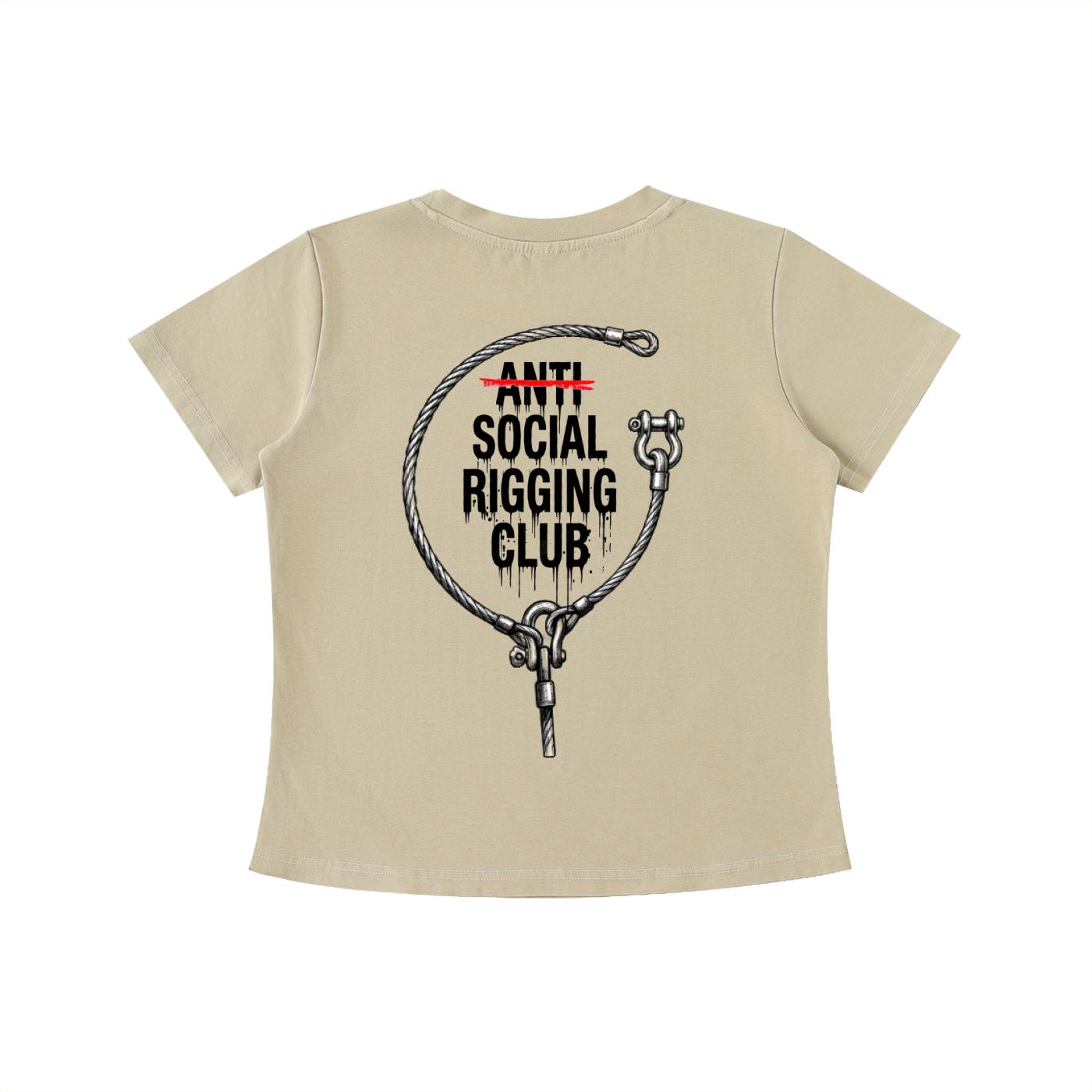 Womens Vintage Wash Anti Social Rigging club Slim Fit T-shirt