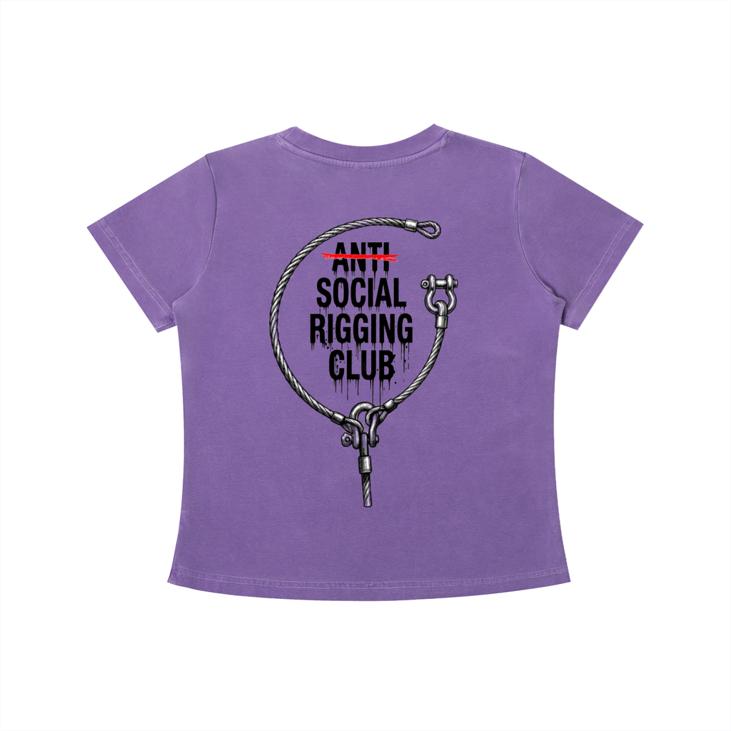Womens Vintage Wash Anti Social Rigging club Slim Fit T-shirt