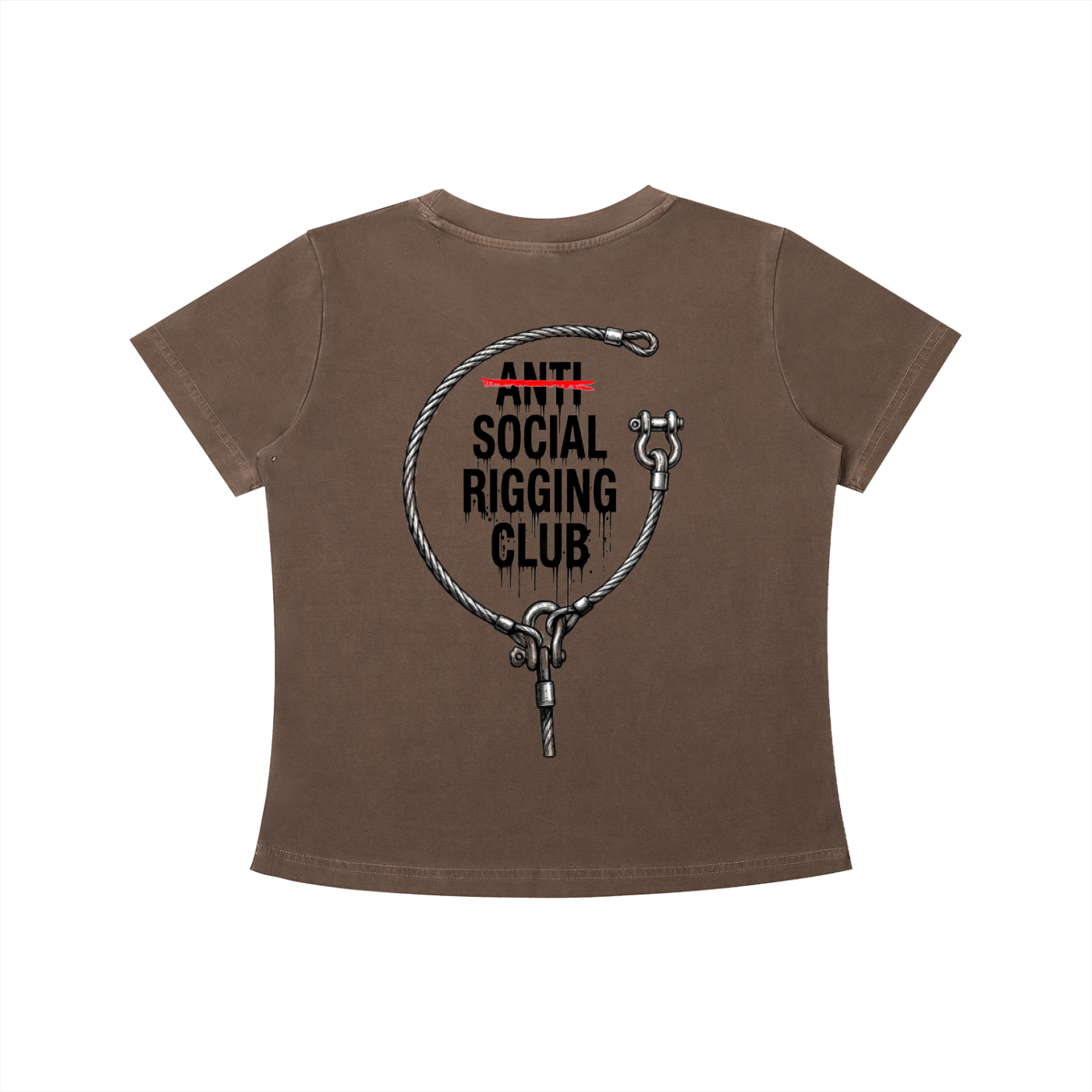 Womens Vintage Wash Anti Social Rigging club Slim Fit T-shirt