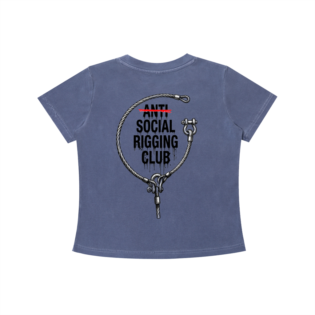 Womens Vintage Wash Anti Social Rigging club Slim Fit T-shirt