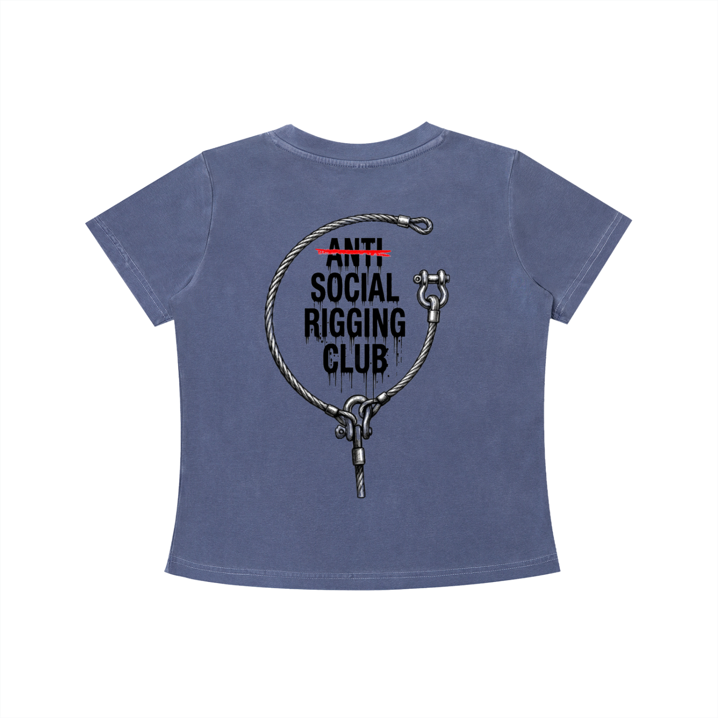 Womens Vintage Wash Anti Social Rigging club Slim Fit T-shirt