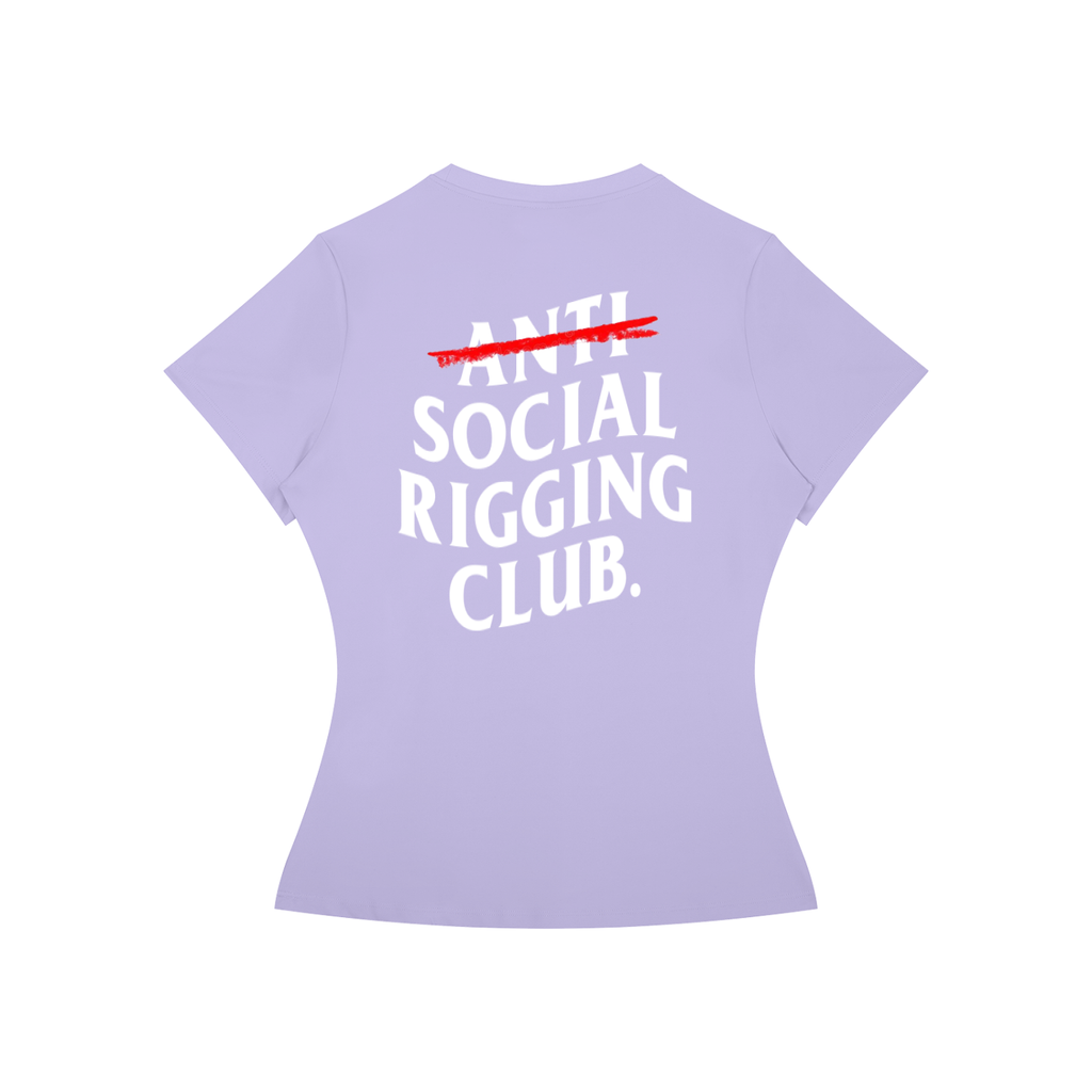 Women’s Slim Fit Anti Social Riggng Club. Tee