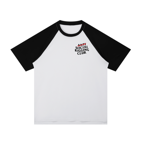 Contrast Raglan Sleeve Mesh T-Shirt