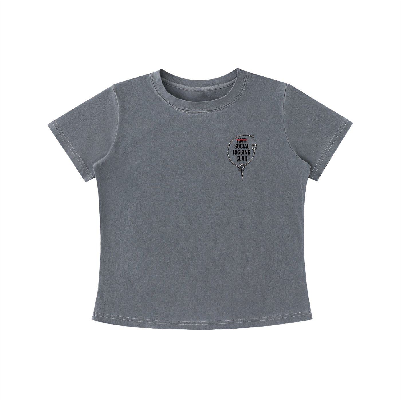 Womens Vintage Wash Anti Social Rigging club Slim Fit T-shirt