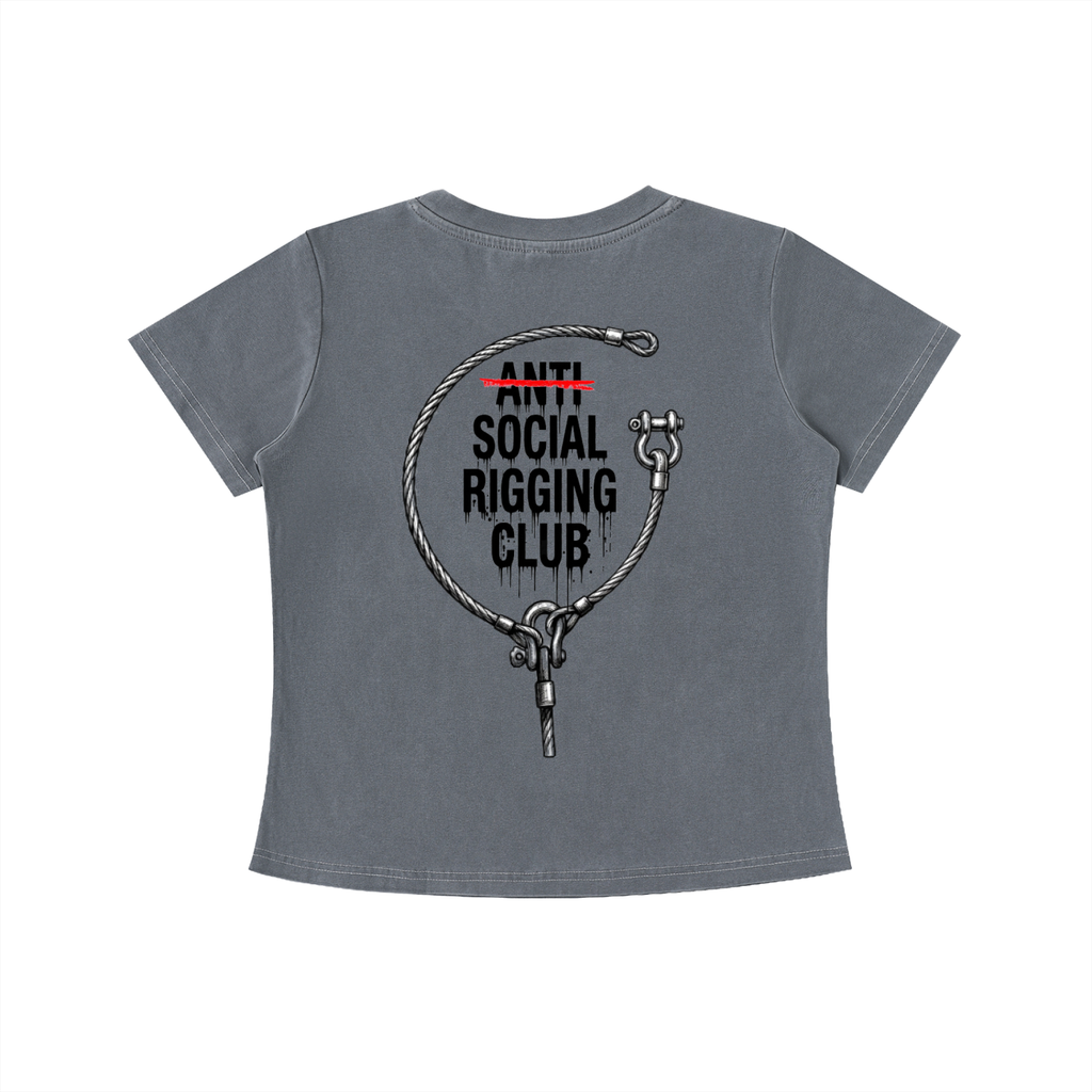 Womens Vintage Wash Anti Social Rigging club Slim Fit T-shirt